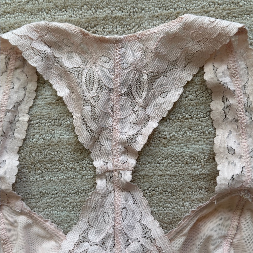 Intimately Free People Racerback Bralette Women's Lace Galloon Size Small Pink - Picture 6 of 15